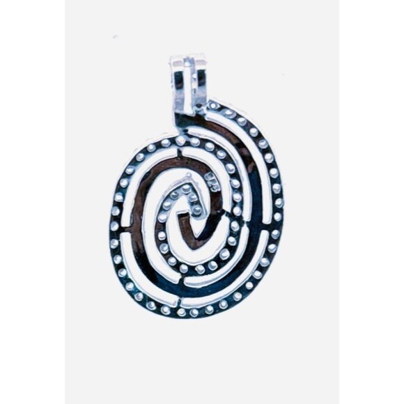 Brand New Sterling Silver 925 Midi Swirl Pendant Encrusted with Clear Crystals - Picture 3 of 10